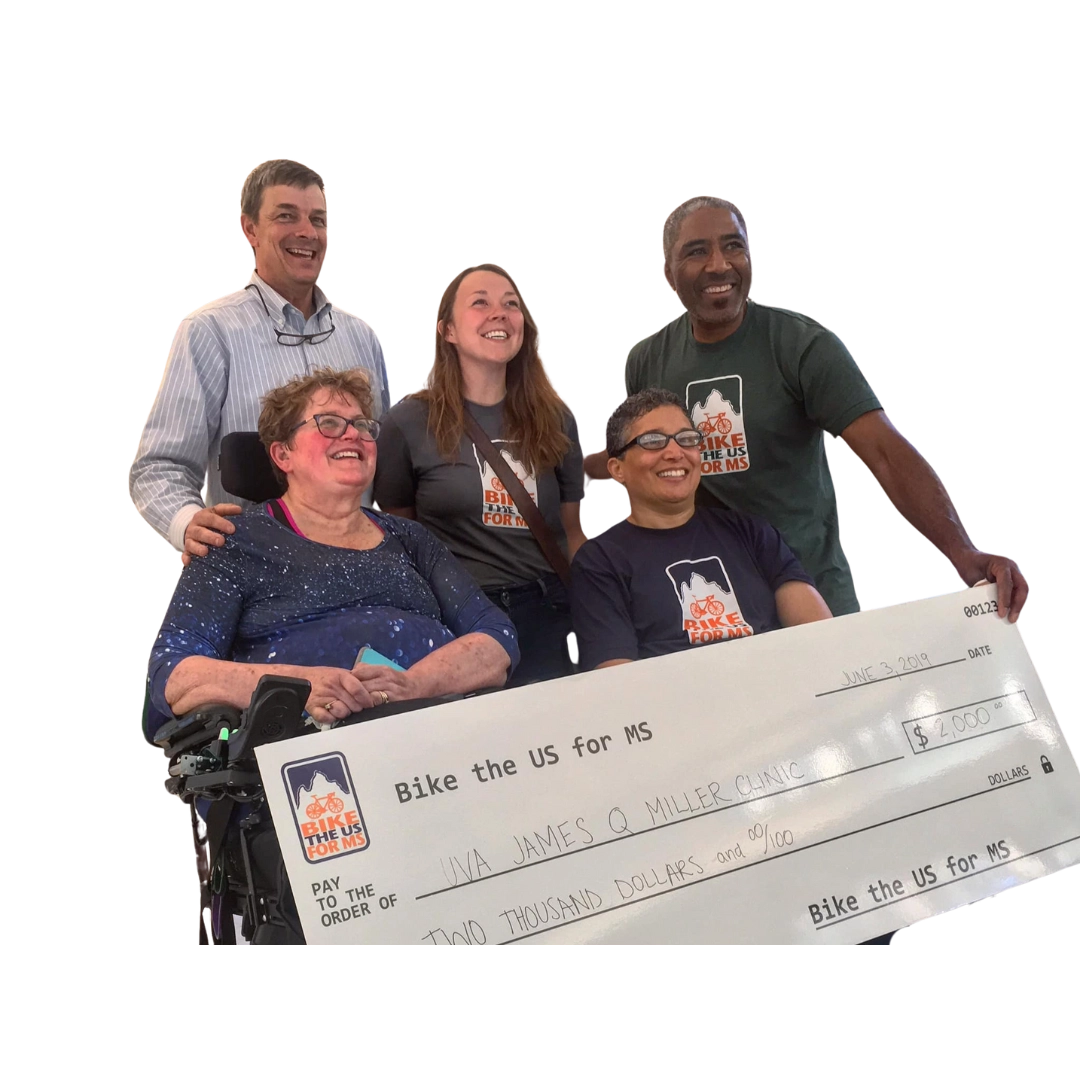 Bike the US for MS check donation