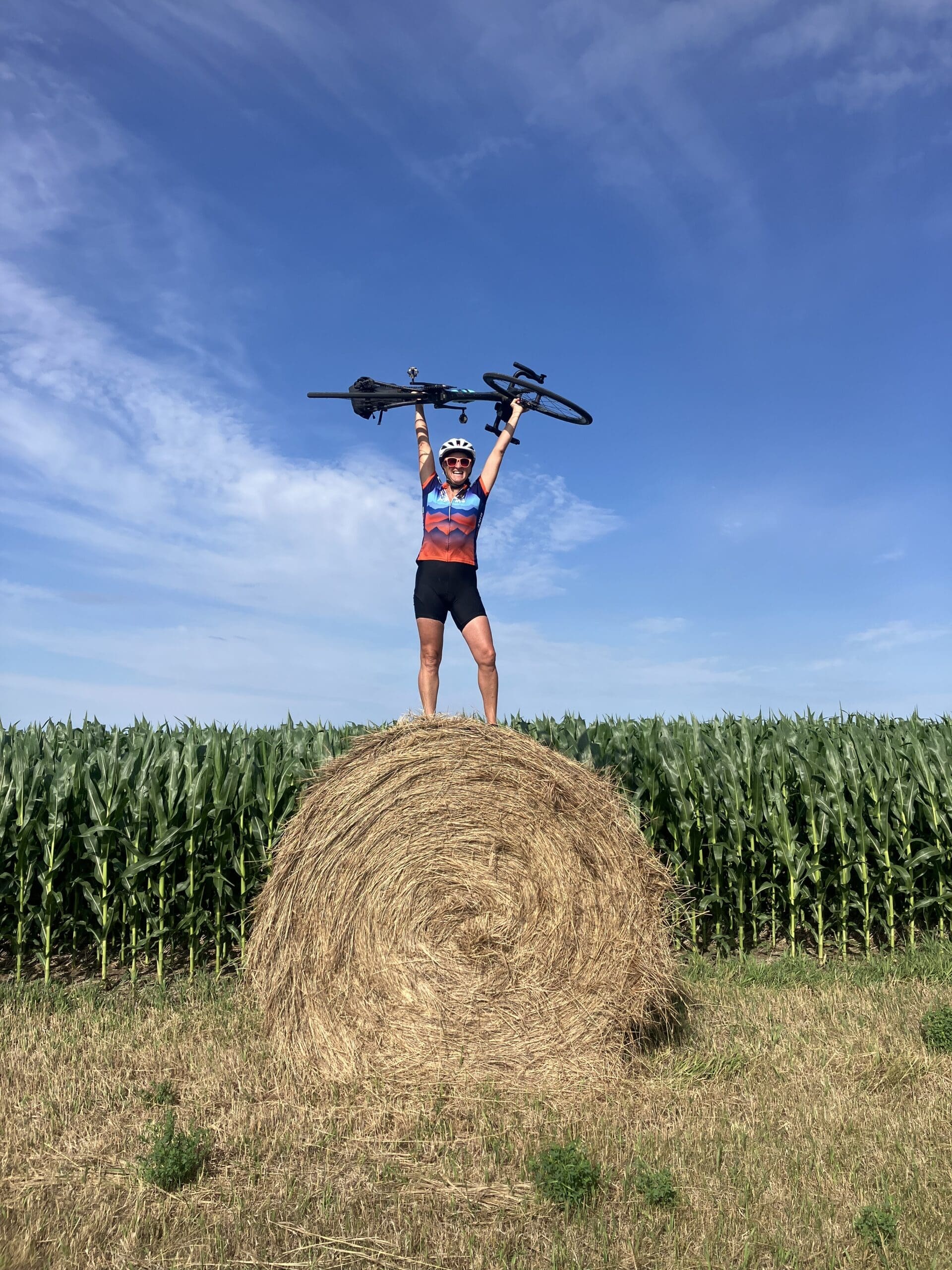 Rider on hay bale of the Northern Tier