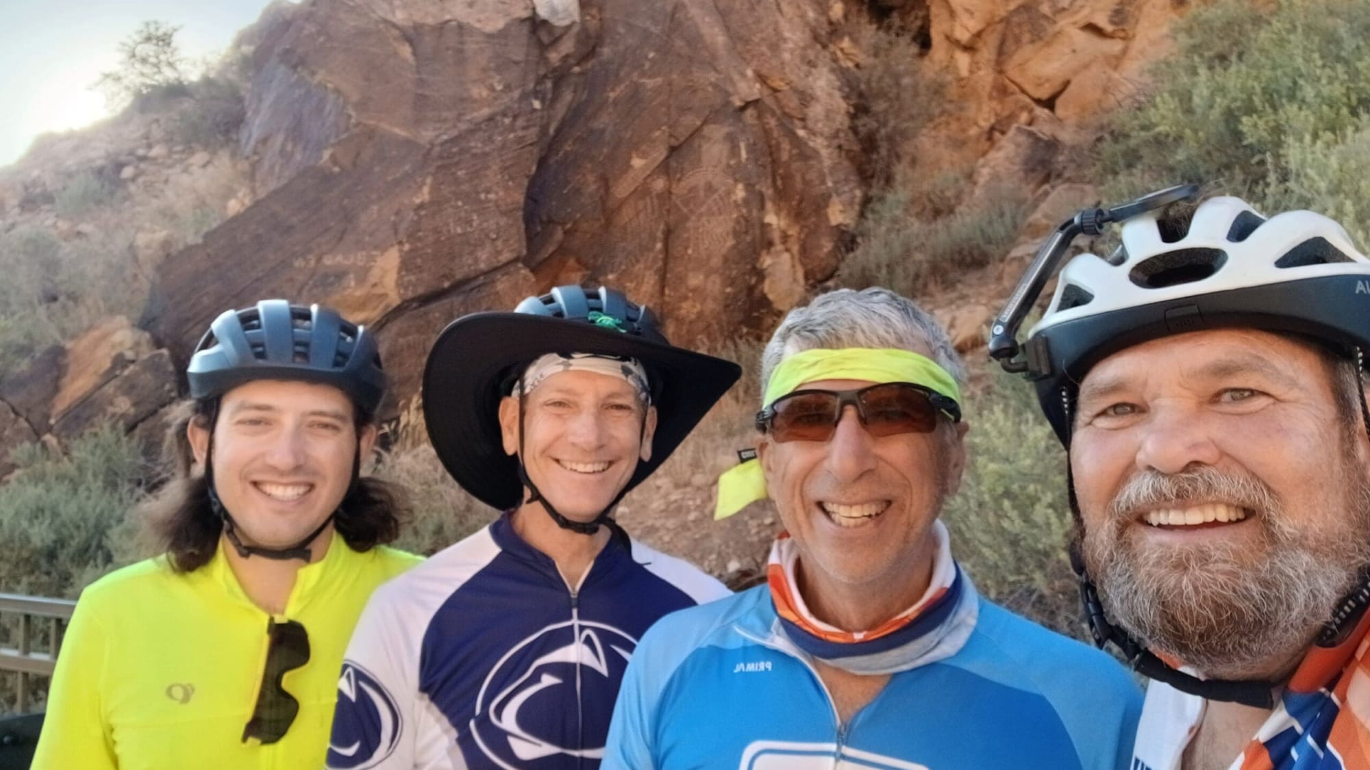 selfie of four riders