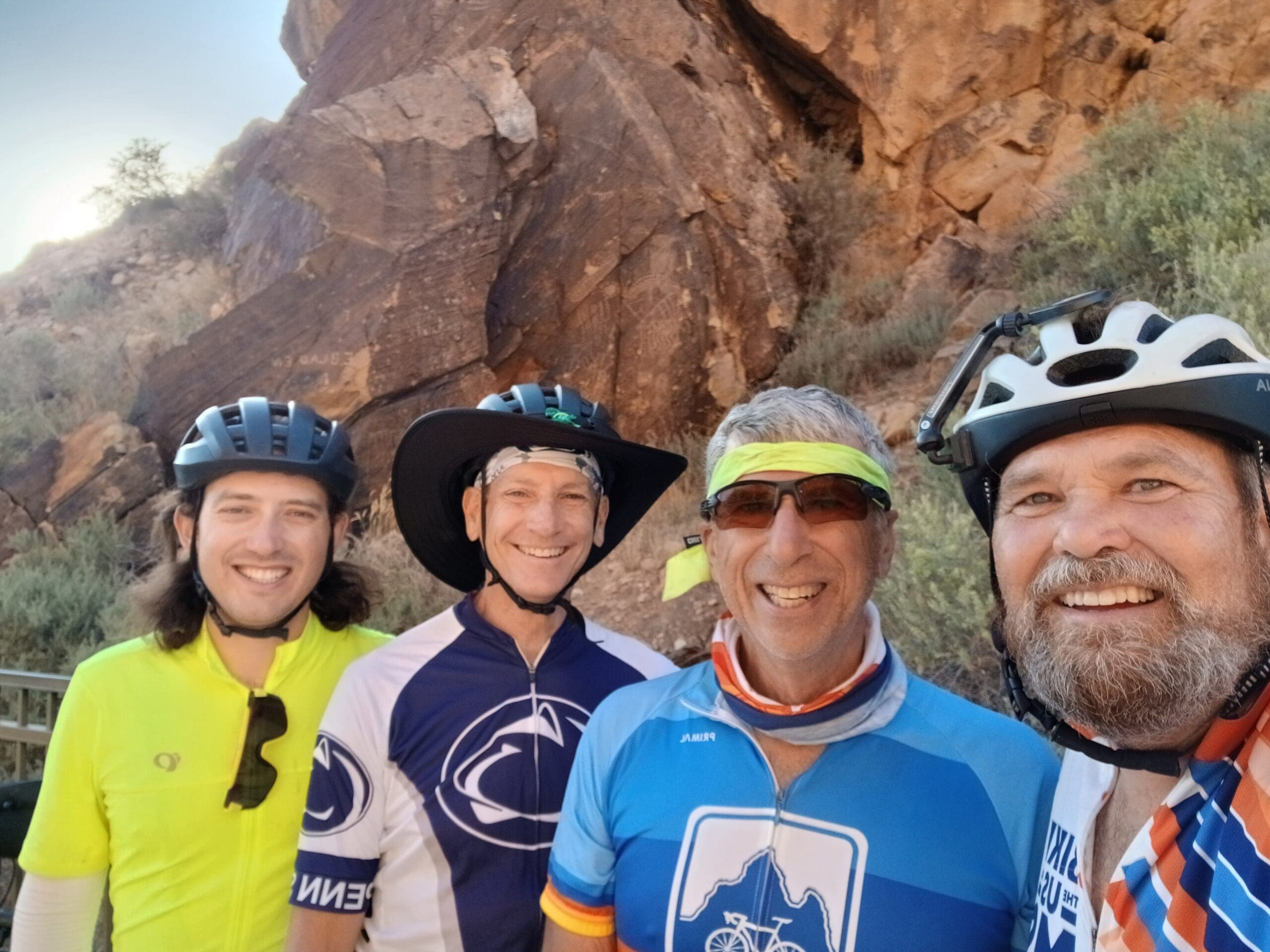 selfie of four riders